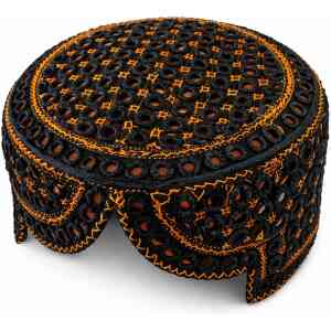 Premium Handmade Sindhi Cap – Traditional Black Embroidered Topi for Men