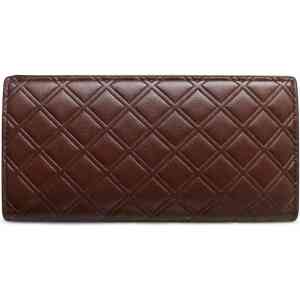 Premium Diamond Pattern Brown Long Leather Wallet for Men – Luxury Textured Cash Organizer