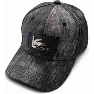 Men’s Smoky Black Textured Lacoste Baseball Cap