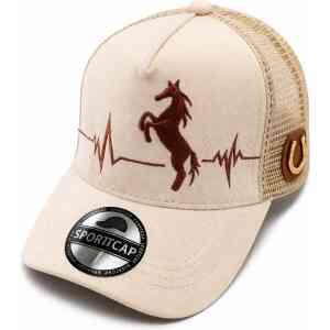 Premium Horse Heartbeat Trucker Cap – Adjustable Mesh Sports Cap