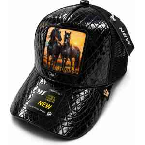 Premium Horse Patch Quilted Trucker Cap – Adjustable Fashion Cap