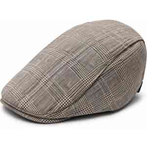 Premium Grey Plaid Jessie Flat Cap – Classic Gatsby Newsboy Cap for Men