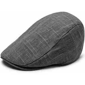 Premium Grey Plaid Jessie Flat Cap – Classic Gatsby Newsboy Cap for Men