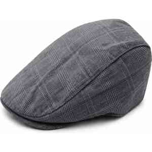 Premium Grey Plaid Jessie Flat Cap – Classic Gatsby Newsboy Cap for Men