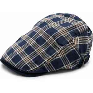 Premium Jessie Check Flat Cap – Classic Gatsby Newsboy Cap for Men