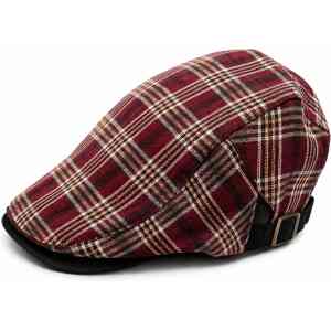 Premium Jessie Check Flat Cap – Classic Gatsby Newsboy Cap for Men