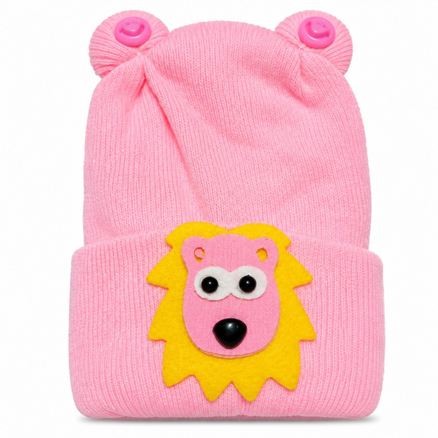 Kids Knitted Lion Winter Cap with Cute Ears – Warm & Soft Winter Hat