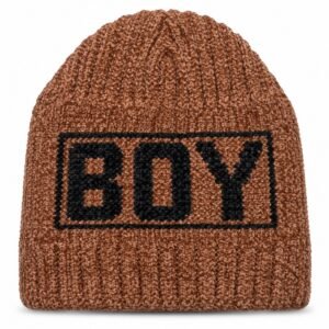 Kids Knitted “BOY” Winter Beanie Cap – Warm Soft Woolen Hat