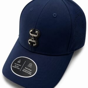 Premium Navy Blue Metal Logo Baseball Cap