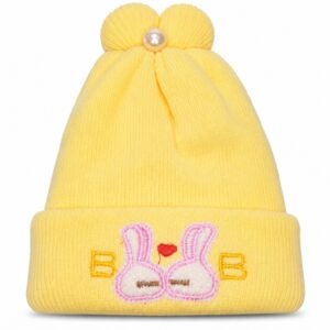Kids Knitted Bunny Winter Cap with Pearl Detail – Warm & Cute Winter Hat
