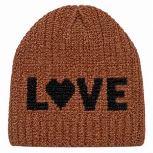 Kids Knitted “LOVE” Winter Beanie Cap – Warm Soft Woolen Hat