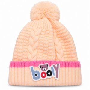 Kids Braided Pom Pom Winter Beanie Cap – Cute Knitted Cap